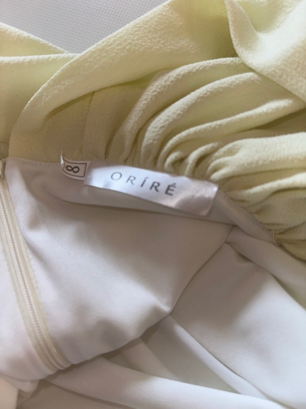 ORIRE Honey Column One-Shoulder Cream Dress - Picture 7 of 10